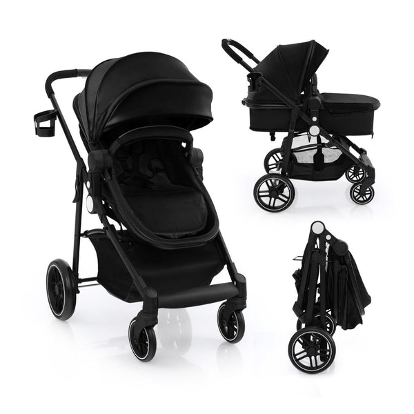 2-in-1 High Landscape Baby Stroller with Reversible Seat and Adjustable Canopy