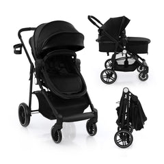 2-in-1 High Landscape Baby Stroller with Reversible Seat and Adjustable Canopy