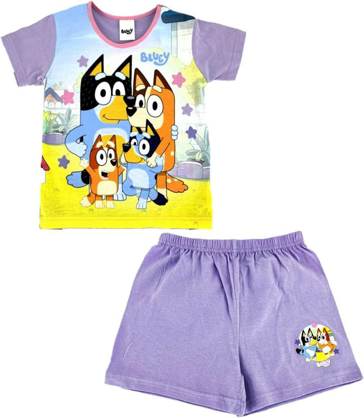 Bluey Girl'S 2 Piece Shortie Pyjama Set Family
