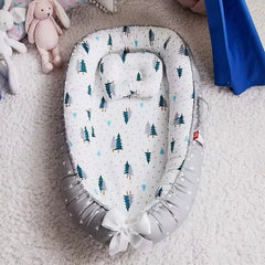 Baby Nest for Co Sleeping Newborn Baby Lounger Cotton Breathable Adjustable Baby Crib in Bed Portable