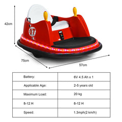 Kids Ride-On Bumper Car with Colorful Flashing Lights and Music