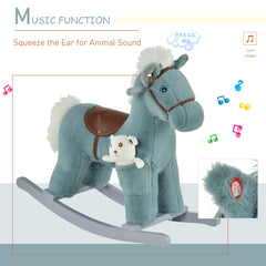 Kids Plush Ride-On Rocking Horse Rocker Plush Toy W/ Sounds for 18-36 Months
