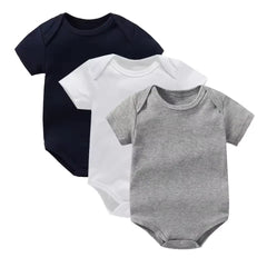 3-Piece 100% Cotton Baby Bodysuit Set for Newborns and Toddlers
