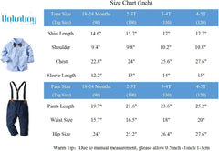 Boys Clothes Set Toddler Kids Gentlemen Suit Long Sleeve Bow Tie Shirts Suspenders Pants Outfits