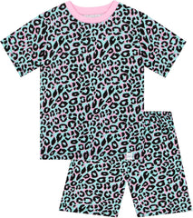 Leopard Print Pyjamas | Girls Short Pyjamas | Cotton Girls’ Pyjama Sets | Ages 3 to 13 Years