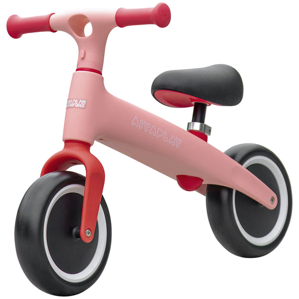 AIYAPLAY Baby Balance Bike, Children Bike W/ Adjustable Seat, Wide Wheels - Pink