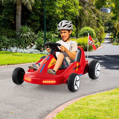 12V Kids Electric Go Kart with Remote and 3 Speeds and Lights