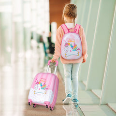 2 Piece Lightweight Child'S Luggage Set with Wheels