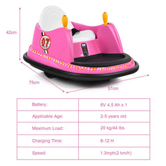 Kids Ride-On Bumper Car with Colorful Flashing Lights and Music