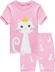 Girls Pyjamas Set Dinosaur Pjs Short Sleeve Toddler Unicorn Bunny Sleepwear Cotton Clothes Easter Gift 1-7 Years