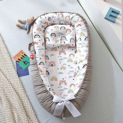 Baby Nest for Co Sleeping Newborn Baby Lounger Cotton Breathable Adjustable Baby Crib in Bed Portable