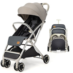 Folding Baby Stroller with Adjustable Backrest and Footrest for Easy Travel