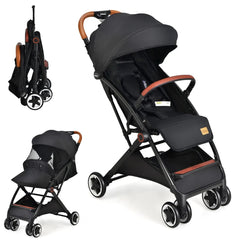 Folding Baby Stroller with Adjustable Backrest and Footrest for Easy Travel