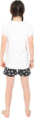 Girls Barely Awake Panda Short Pyjamas Black and White 7 to 16 Years