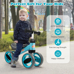 Baby Balance Bike with 4 Wheels and Limited Steering