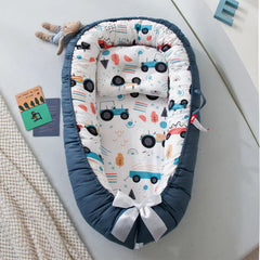 Baby Nest for Co Sleeping Newborn Baby Lounger Cotton Breathable Adjustable Baby Crib in Bed Portable