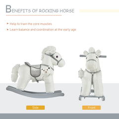 Kids Plush Ride-On Rocking Horse Rocker Plush Toy W/ Sounds for 18-36 Months