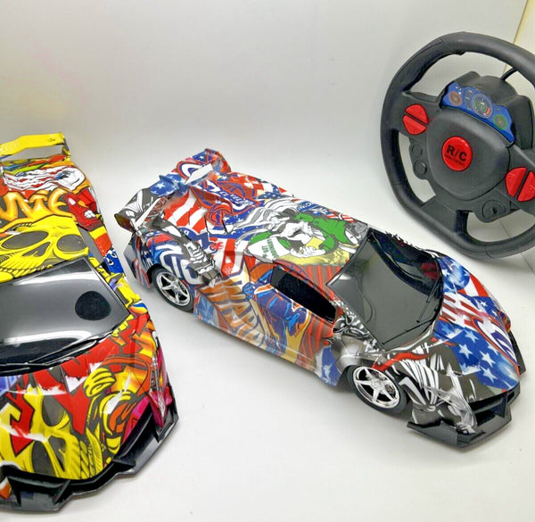 Graffiti RC Racing Car with Light 4WD Boys Girls Remote Control Kids Toy Gift