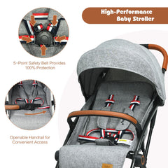 Folding Pushchair with Adjustable Backrest and Footrest