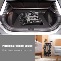 Push Pull Stroller Wagon with Adjustable Handle Bar