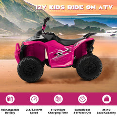 12V Kids Ride on ATV with 2 Speeds and LED Lights