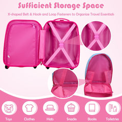 2 Pieces Kids Luggage Set with Carry-On Suitcase and Backpack-Forest