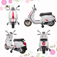 Vespa Licensed 12V Ride on Motorcycle W/ Music, Headlight, FM Radio