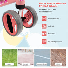 Baby Balance Bike with 4 Wheels and Limited Steering