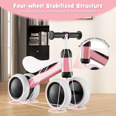 No Pedal Baby 4 Wheels Balance Bike with Non-Slip Handlerbar