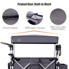 Push Pull Stroller Wagon with Adjustable Handle Bar