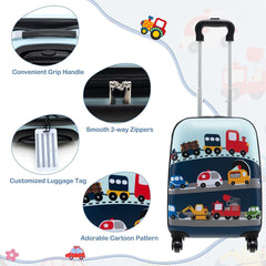 COSTWAY 5Pcs Kids Luggage Set Carry-On Children Rolling Suitcase Set W/Backpack