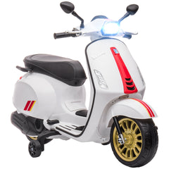 AIYAPLAY 12V Kids Electric Motorcycle Vespa Licensed with Music and Headlight - Green/Pink/White