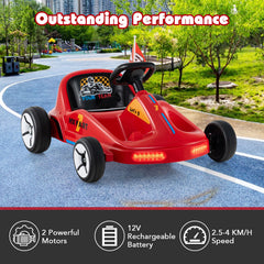 12V Kids Electric Go Kart with Remote and 3 Speeds and Lights