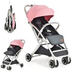 Folding Baby Stroller with Adjustable Backrest and Footrest for Easy Travel