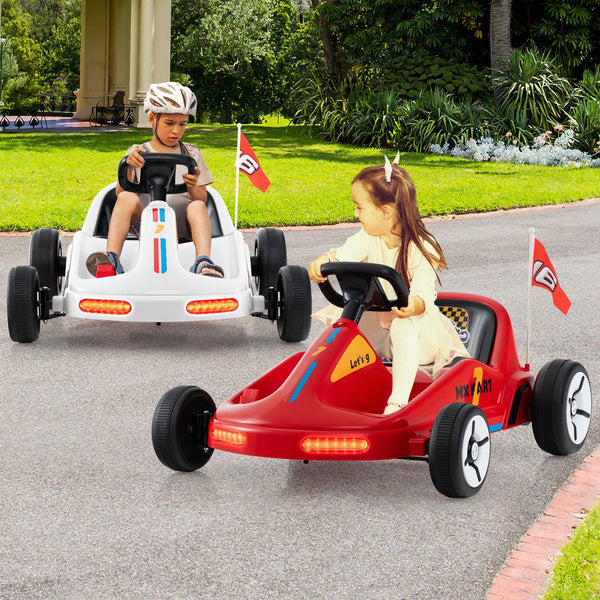 12V Kids Electric Go Kart with Remote and 3 Speeds and Lights