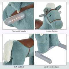 Kids Plush Ride-On Rocking Horse Rocker Plush Toy W/ Sounds for 18-36 Months