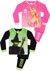 Movie Girls Pyjamas | 2 Pack Girls Pjs | Elphaba and Glinda | Ages 6 to 13 Years