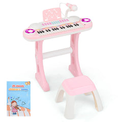 37 Keys Electronic Kids Piano Toy with Detachable Legs and Stool
