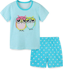 Toddler Girls Summer Outfit Cotton Top and Shorts Clothing Set