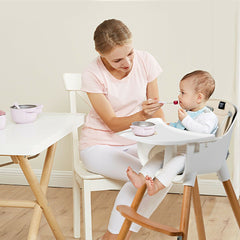 Dual Wooden Combination Modern Padded Highchair
