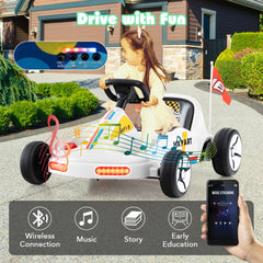 12V Kids Electric Go Kart with Remote and 3 Speeds and Lights