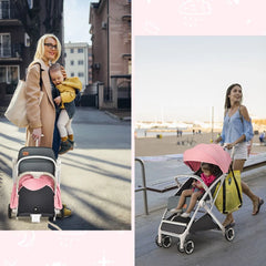 Folding Pushchair with Adjustable Backrest and Footrest