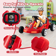 12V Kids Electric Go Kart with Remote and 3 Speeds and Lights