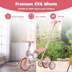 4-In-1 Multifunctional Kids Training Balance Trike Wih Adjustable Push Handle