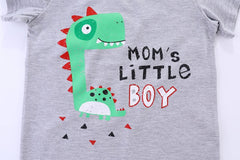 Boys Short Sets with Dinosaur Print Tops Elastic Waist Camouflage Shorts Beach Outfits