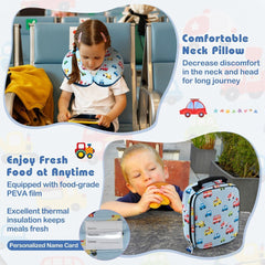 COSTWAY 5Pcs Kids Luggage Set Carry-On Children Rolling Suitcase Set W/Backpack