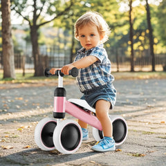 No Pedal Baby 4 Wheels Balance Bike with Non-Slip Handlerbar