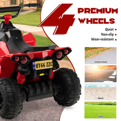 12V Kids Ride on ATV with 2 Speeds and LED Lights
