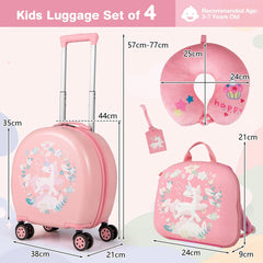 4-Piece Kid’S Luggage Set Kids Journey Suitcase Set