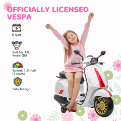 Vespa Licensed 12V Ride on Motorcycle W/ Music, Headlight, FM Radio